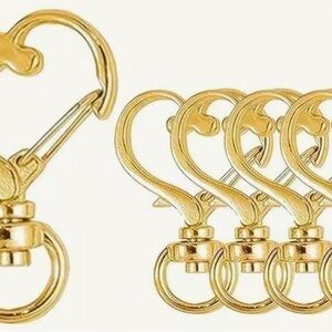 1-Gold Heart-shaped Lobster Clasp Key Ring
